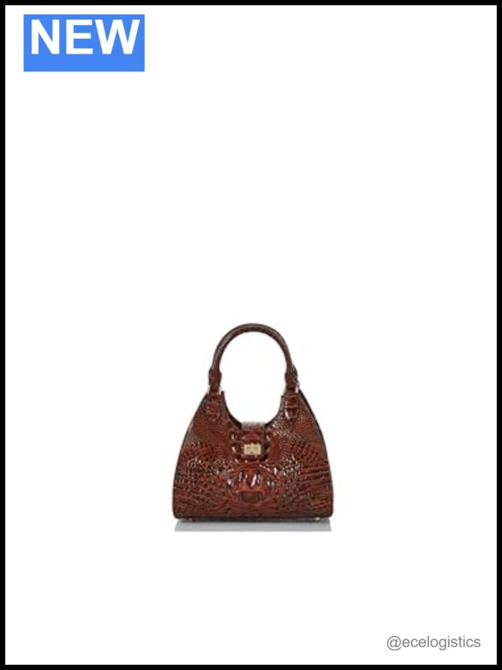 BRAHMIN Leather Satchel Handbag - Turn-Lock Closure, Adjustable Strap